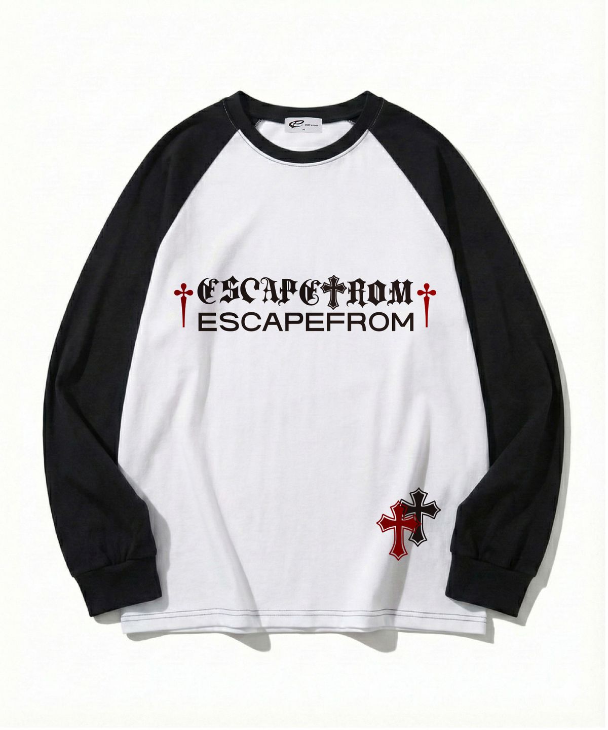 이스케이프프롬(ESCAPEFROM) 빈티지 고딕 프린트 롱슬리브 블랙