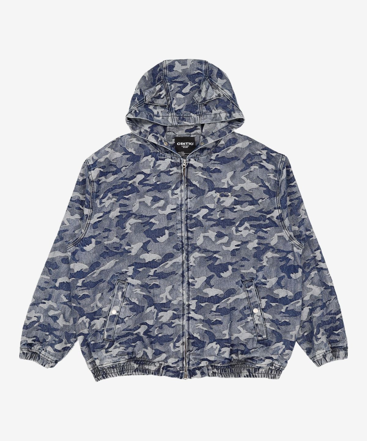 크리틱(CRITIC) DEVIL EARS CAMO WASHING SET UP DENIM HOODY ZIP UP BLUE XL