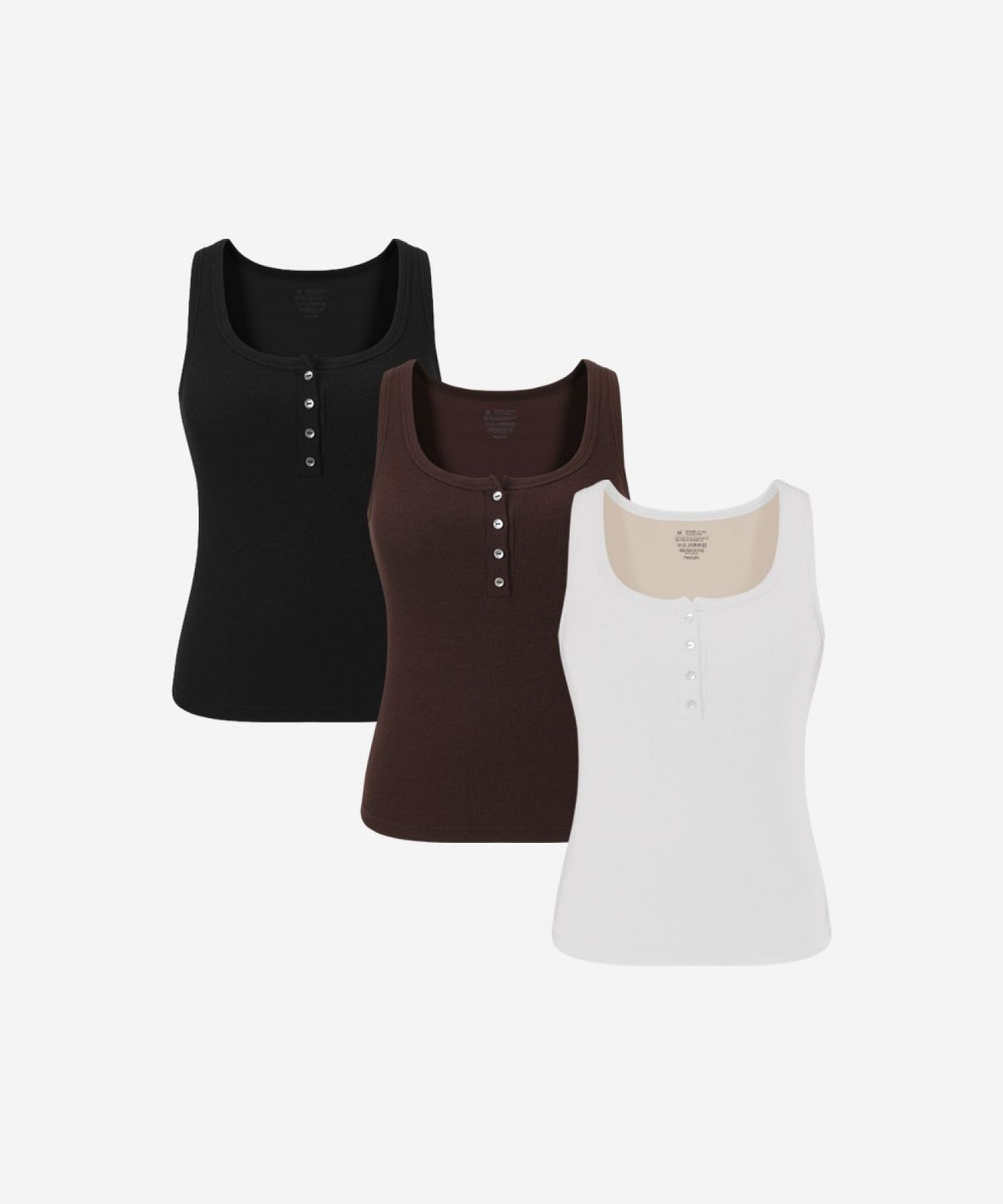 헤이로어(HEYLORE) 올데이 스퀘어 버튼브라탑 3PACK