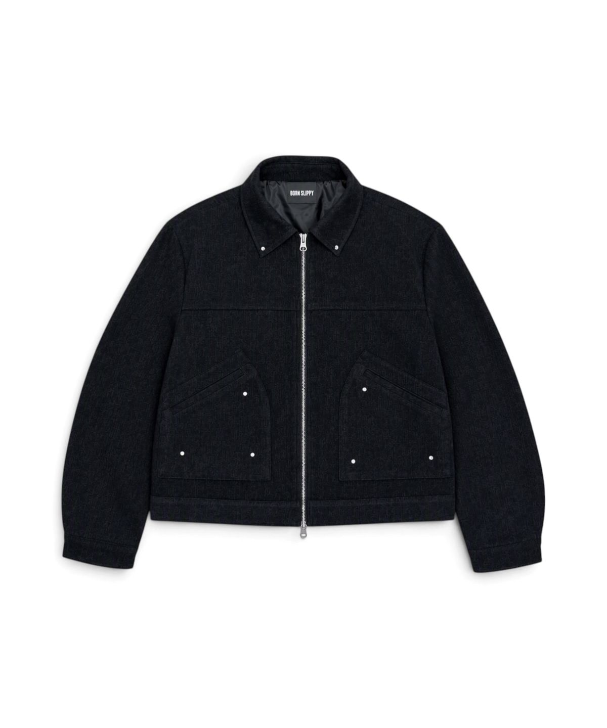 본슬리피(BORN SLIPPY) Midnight Velvet Zip Jacket (Black)