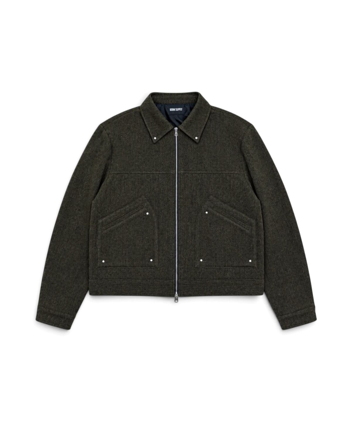 본슬리피(BORN SLIPPY) Midnight Velvet Zip Jacket (Brown)