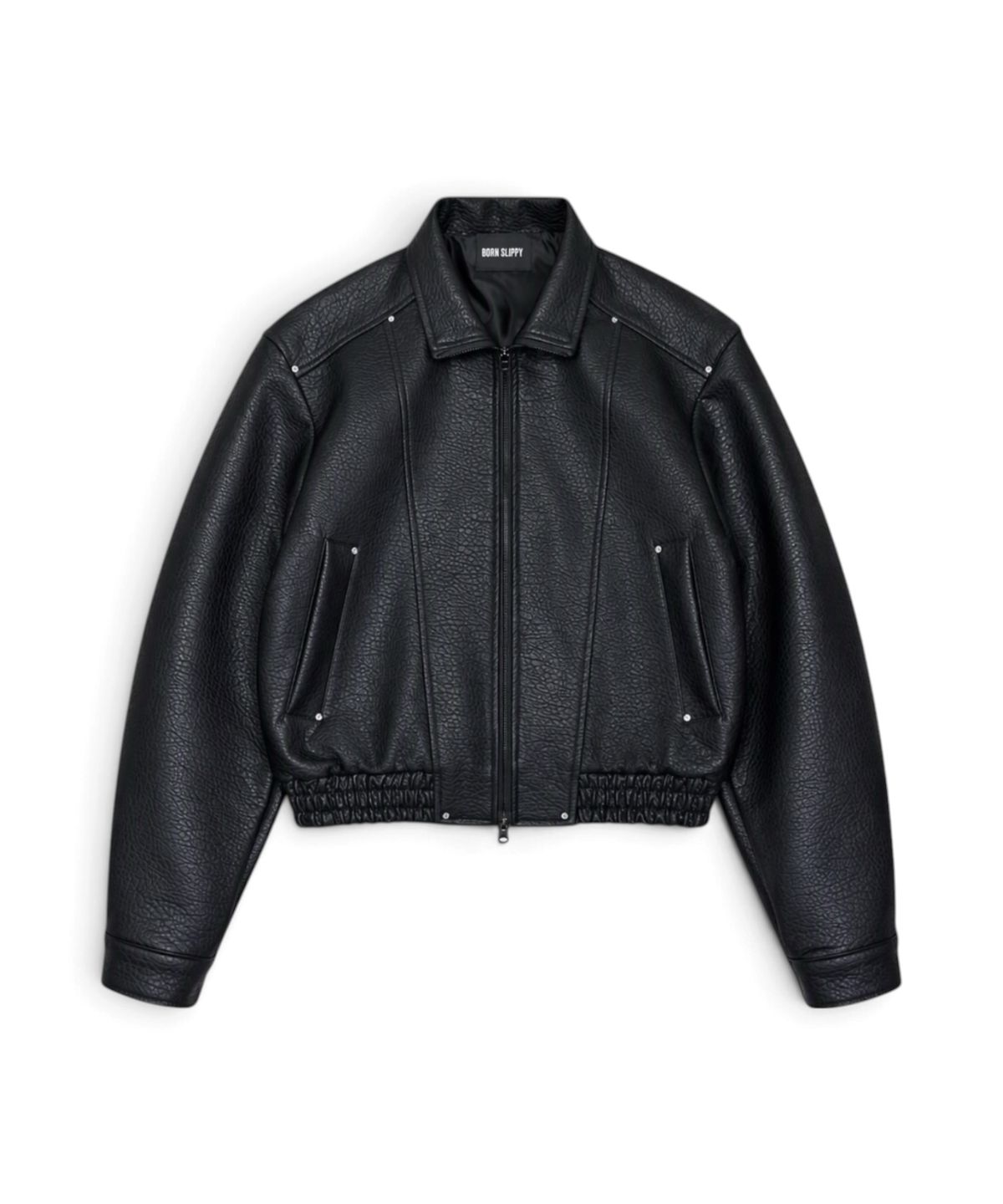 본슬리피(BORN SLIPPY) Sexy Wolf Grain Leather Blouson (Black)