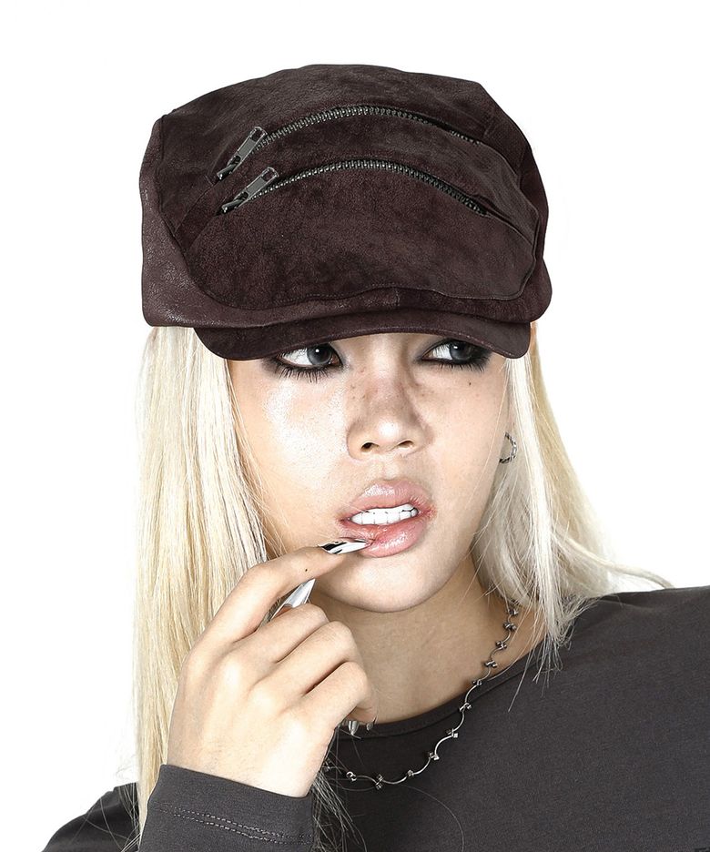 Double-Zip Hunting Cap #Vintage Wine