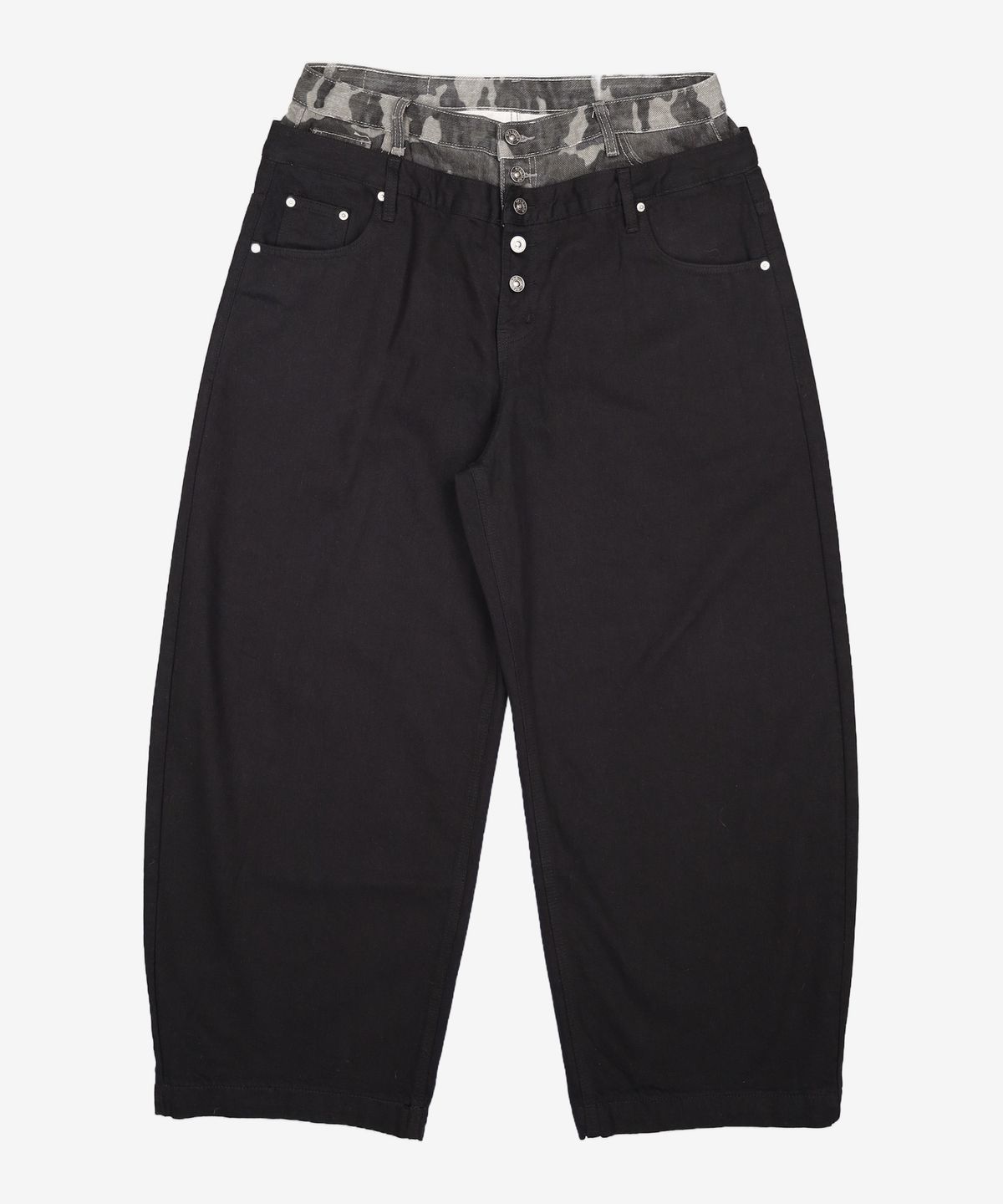 오픈야드(오와이)(OPENYARD(OY)) LAYERED WAIST WIDE VOLUME PANTS L