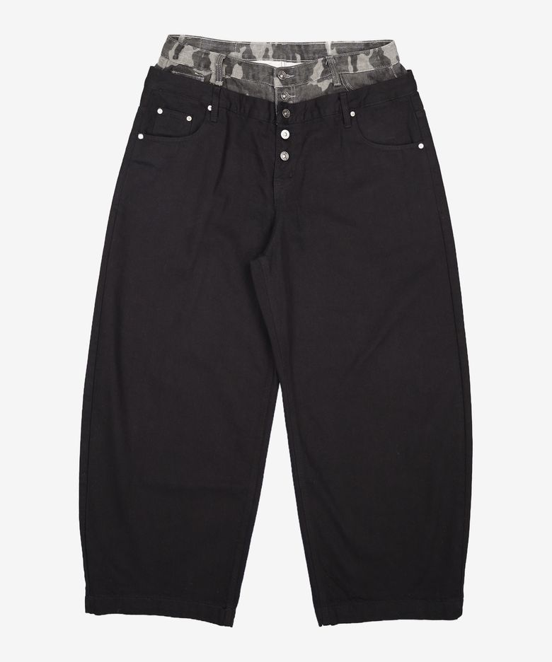 LAYERED WAIST WIDE VOLUME PANTS L