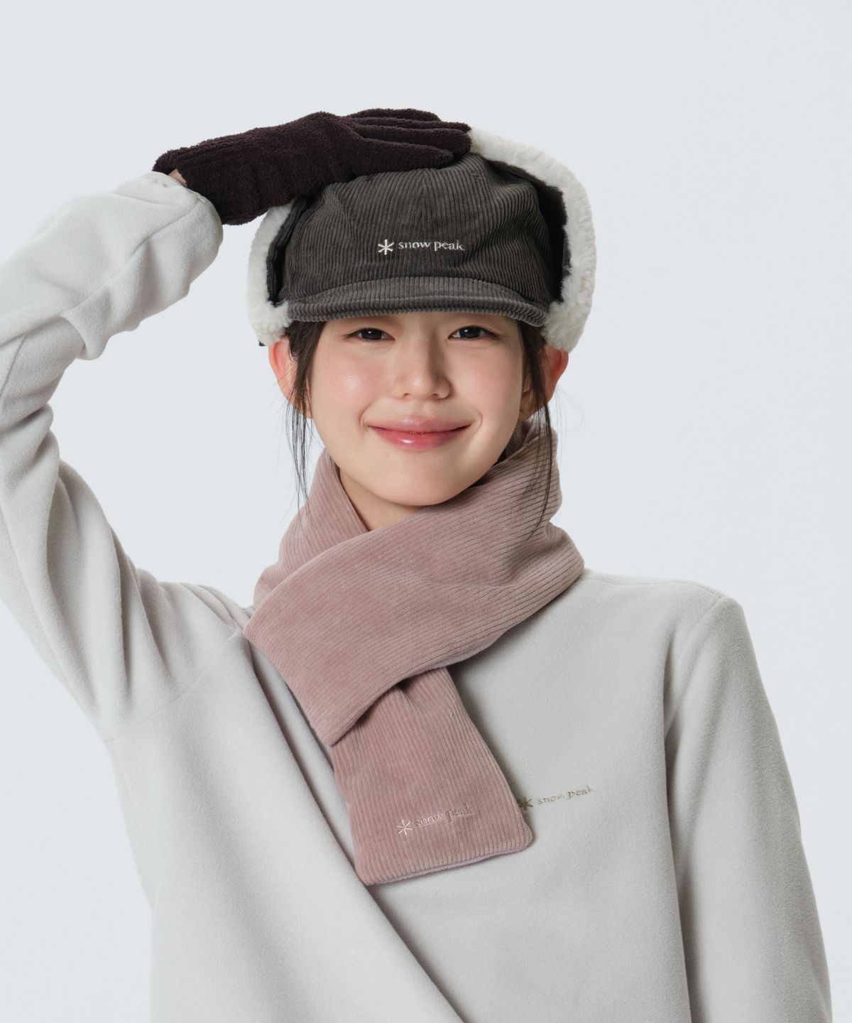 스노우피크 어패럴(SNOWPEAK APPAREL) 코듀로이 씬클라우드 머플러 (S26WUFWA61) Rusty Pink