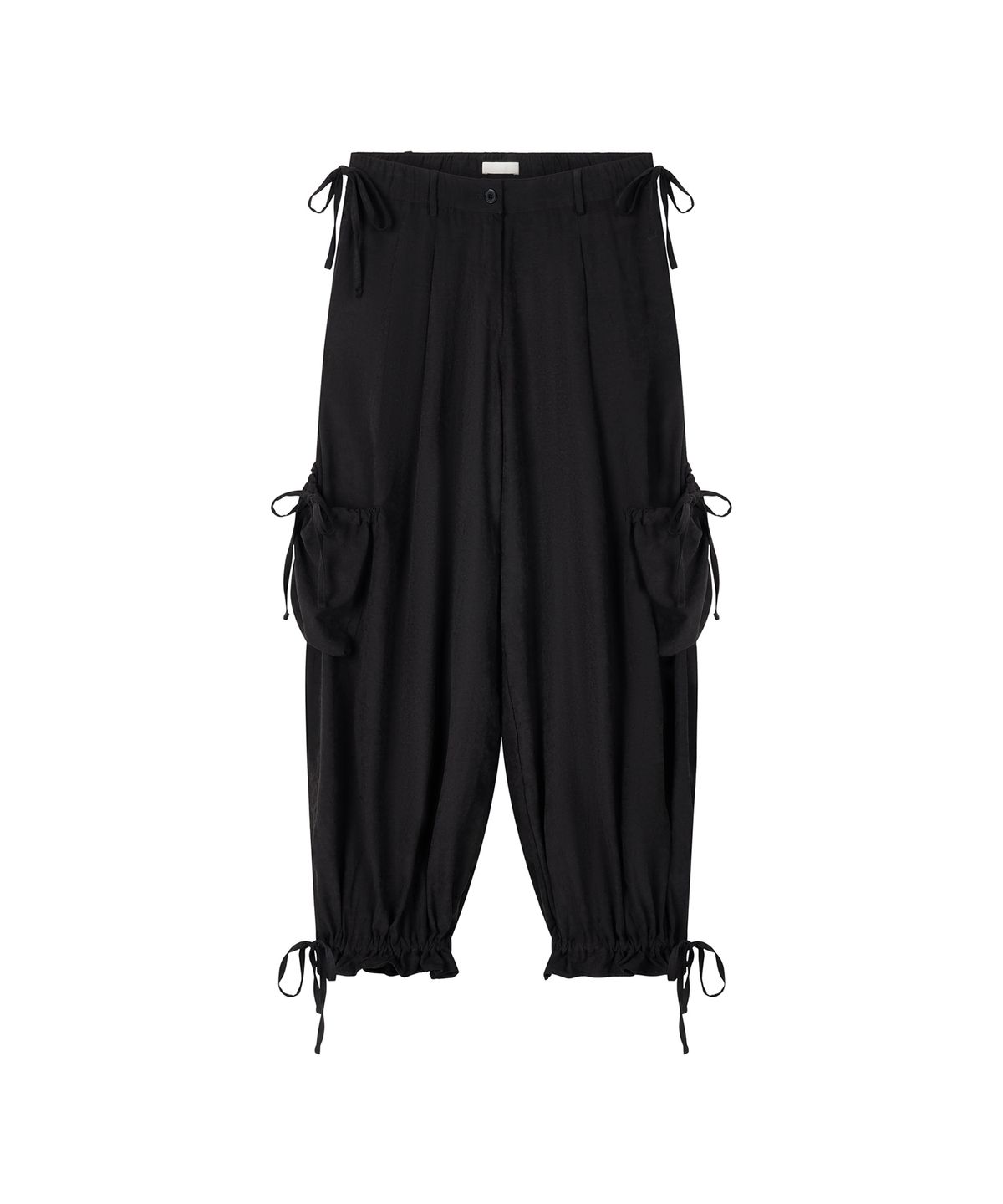 러드(LLUD) Drawstring Cargo Pants Black