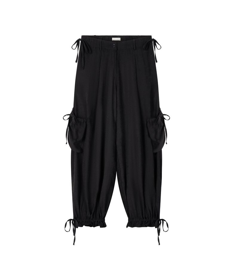Drawstring Cargo Pants Black