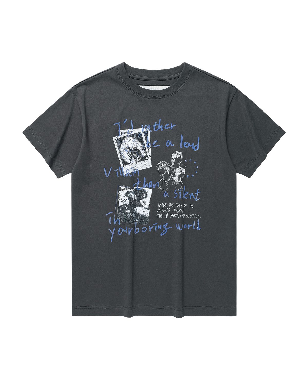 더바이닐하우스(THEVINYLHOUSE) [더바이닐하우스 X 엑디즈] DOODLE COLLAGE TEE CHARCOAL