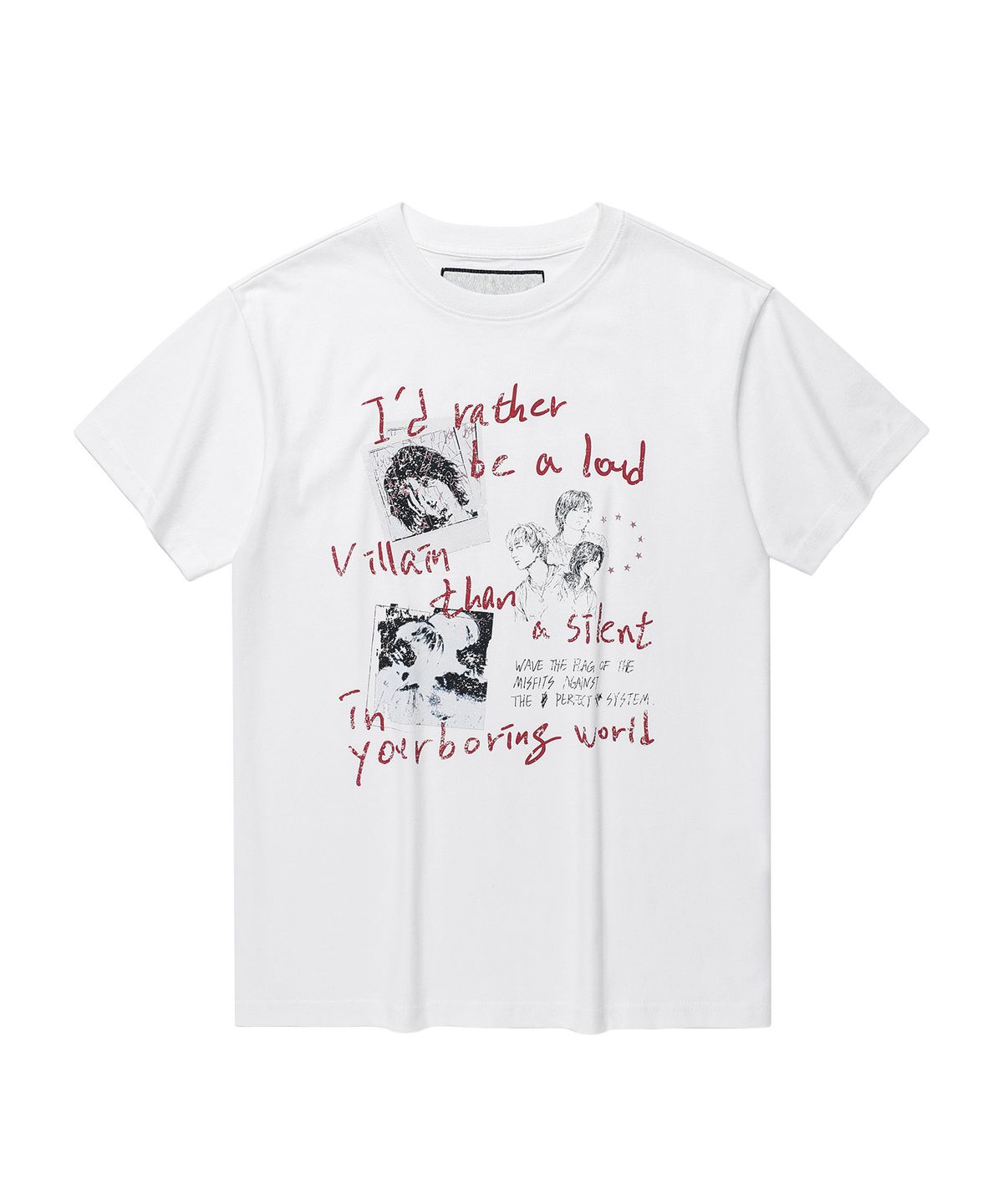 더바이닐하우스(THEVINYLHOUSE) [더바이닐하우스 X 엑디즈] DOODLE COLLAGE TEE WHITE