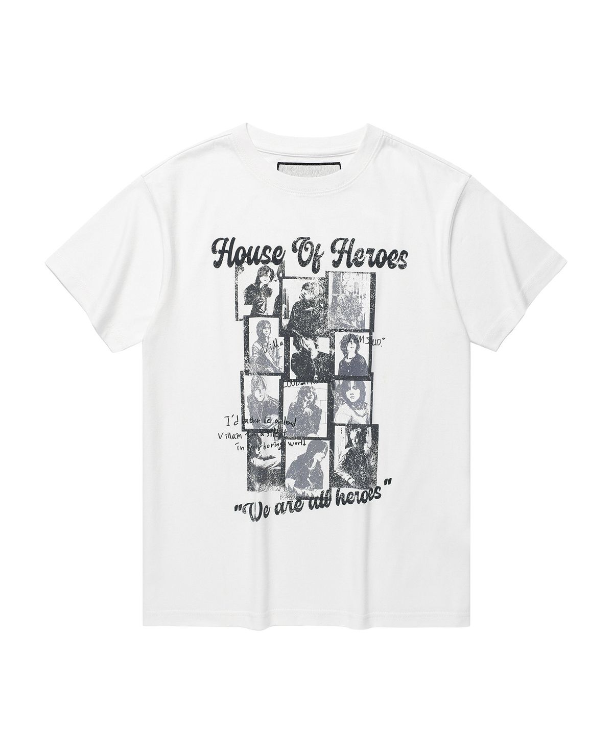 더바이닐하우스(THEVINYLHOUSE) [더바이닐하우스 X 엑디즈] HOUSE OF HERO TEE WHITE