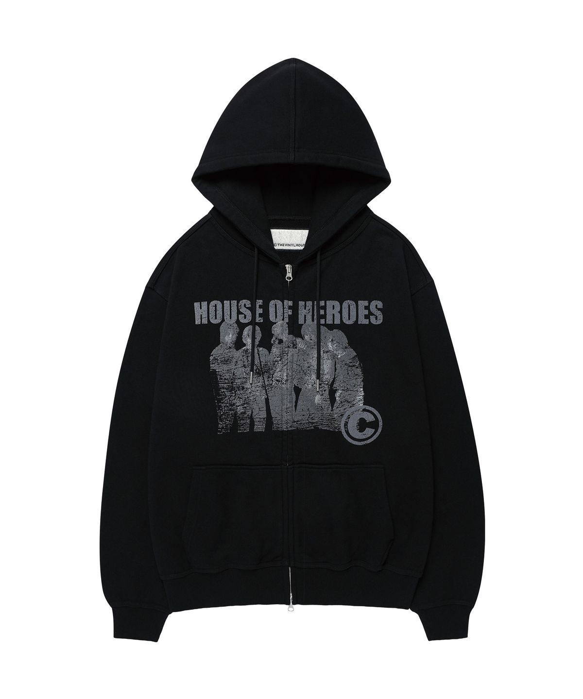 더바이닐하우스(THEVINYLHOUSE) [더바이닐하우스 X 엑디즈] HOODIE ZIP-UP BLACK