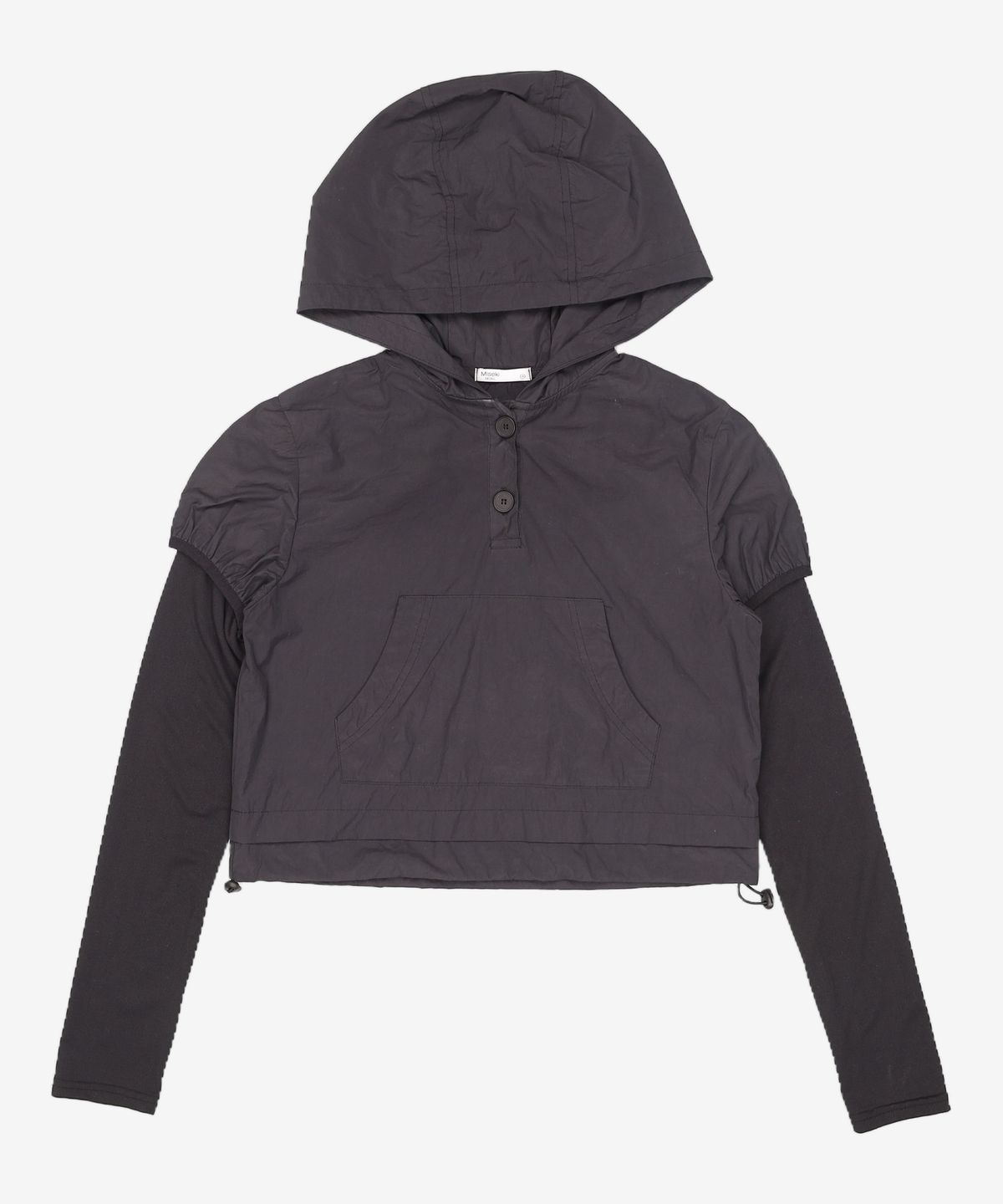 미세키서울(MISEKI SEOUL) Long sleeves layered hoodie BLACK OS