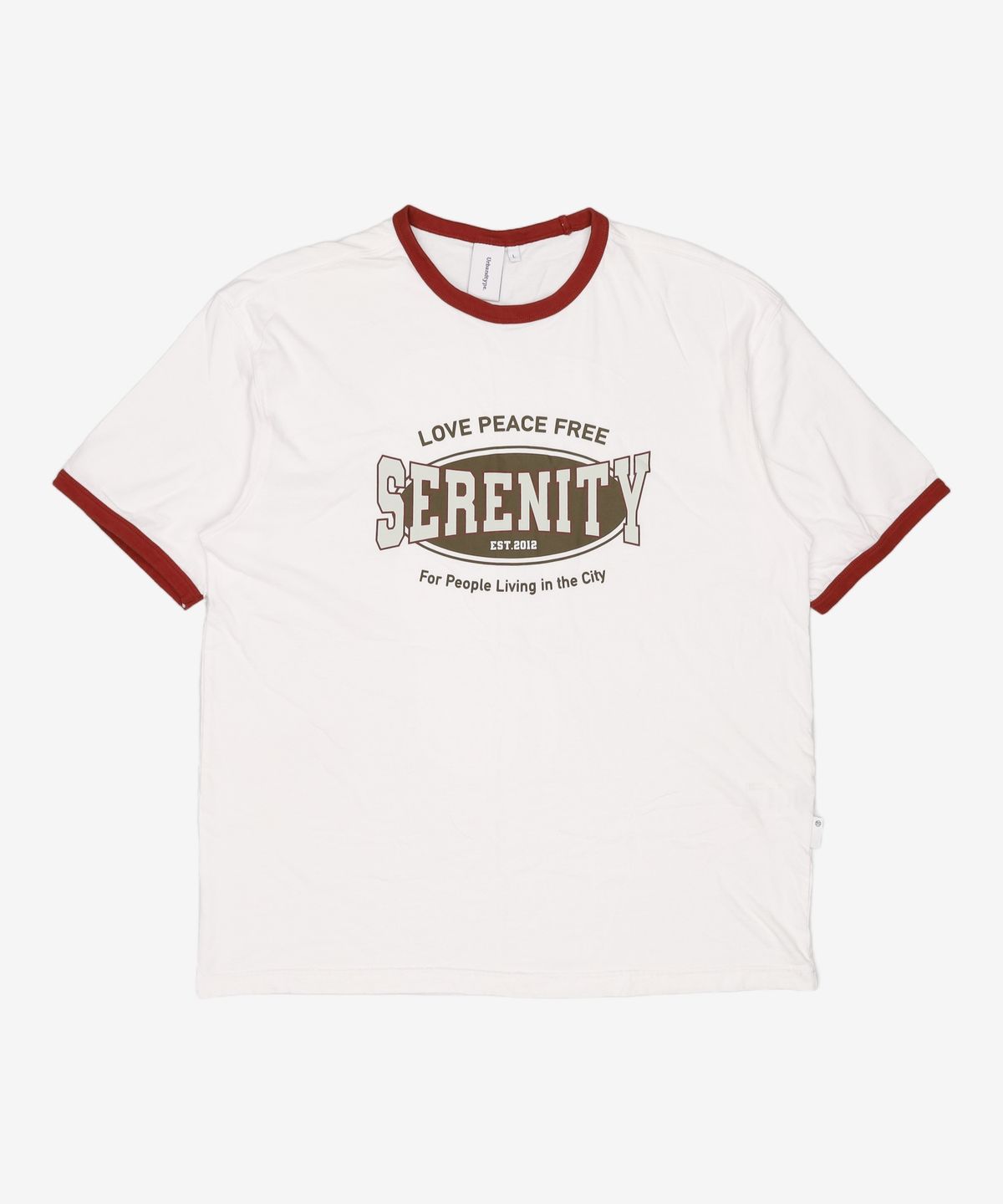 어반디타입(URBANDTYPE) 세레니티 배색 링거 티셔츠_5color L