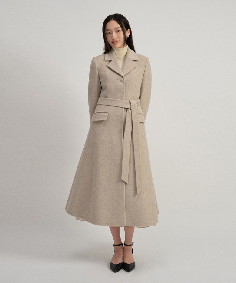 CLASSY FLARE COAT_OATMEAL