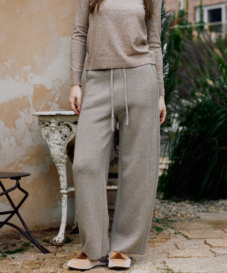 TEO BEIGE KNIT PANTS