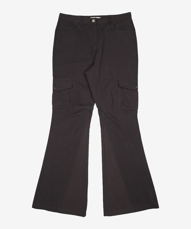 Cotton shirring bootscut pants 2