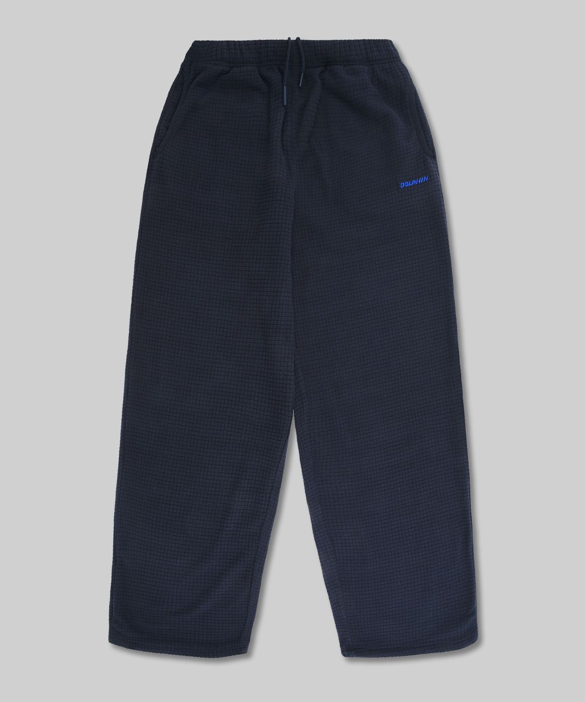 돌핀웨이브어패럴(DOLPHIN WAVE APPAREL) 돌핀 그리드  폴라 플리스 스트링 팬츠 네이비