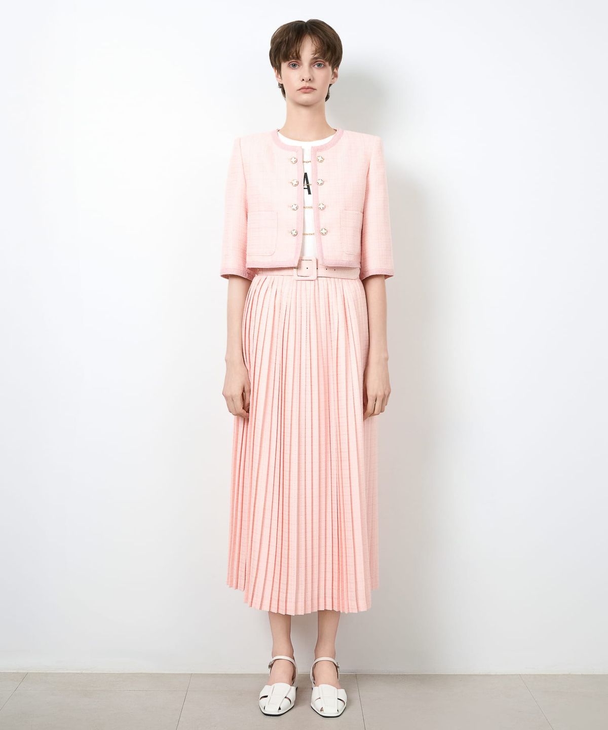 로에(LEAUET) Elle Tweed Jacket + Skirt (2pcs) 2colors