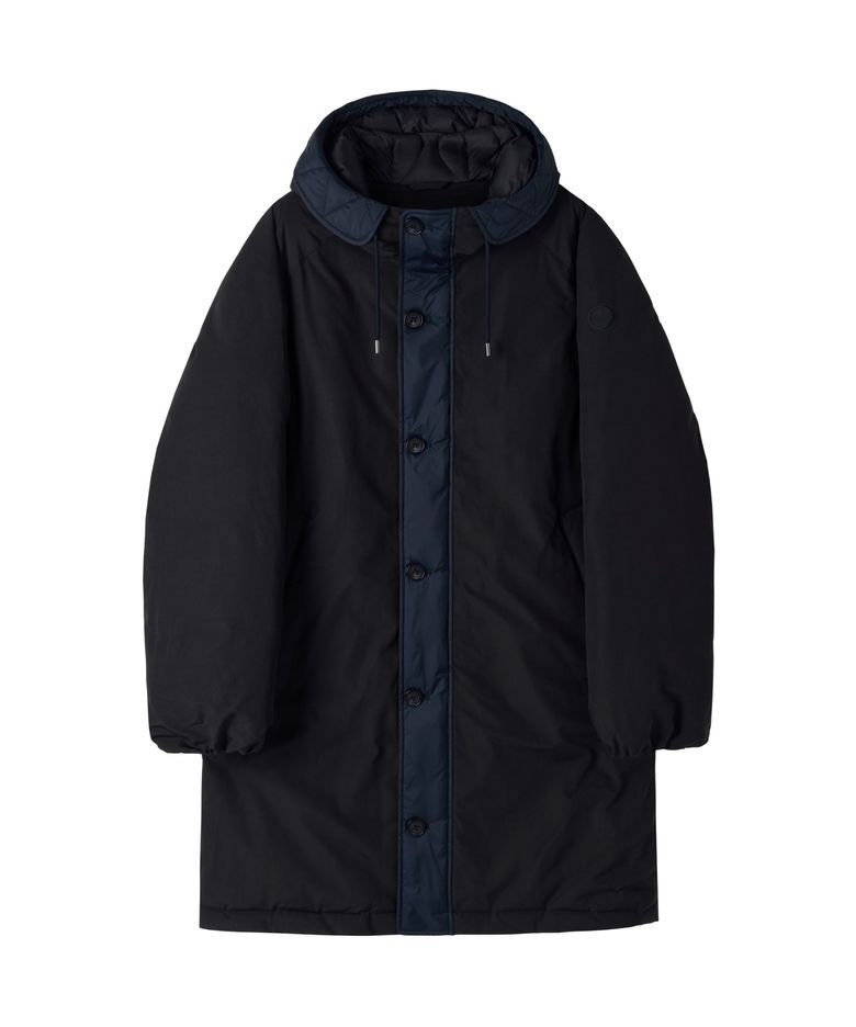 QULITED HOODED LONG DOWN COAT - BLACK (P264UDW155)
