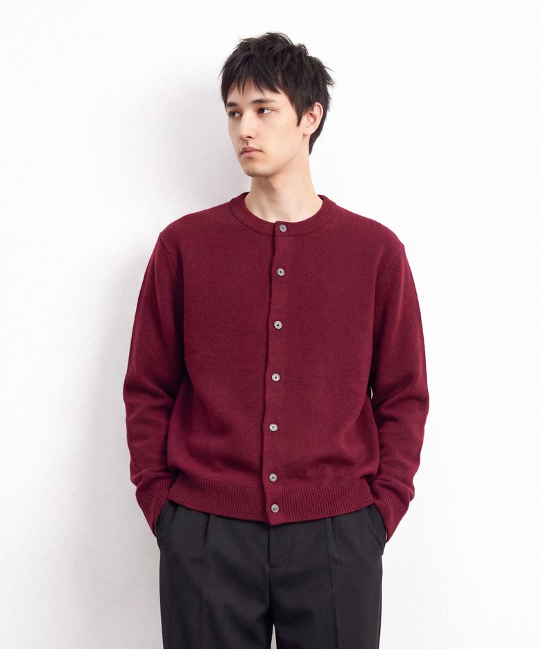 남성 울 블렌드 포실 원넥 가디건 [4 COLOR]_ZG4SW097