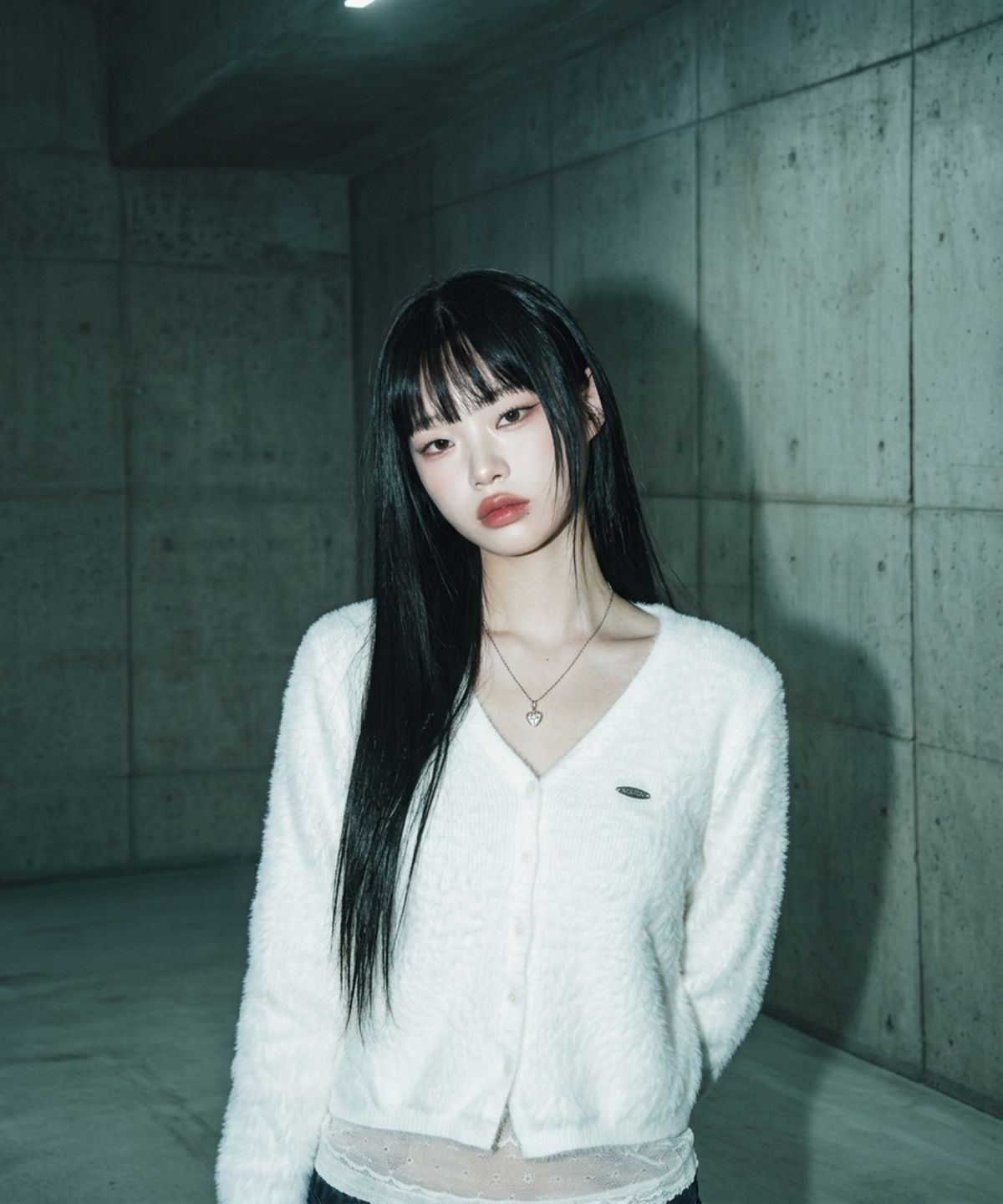 밀리언코르(MILLIONCOR) 뮤아 크롭 퍼 가디건 (화이트)