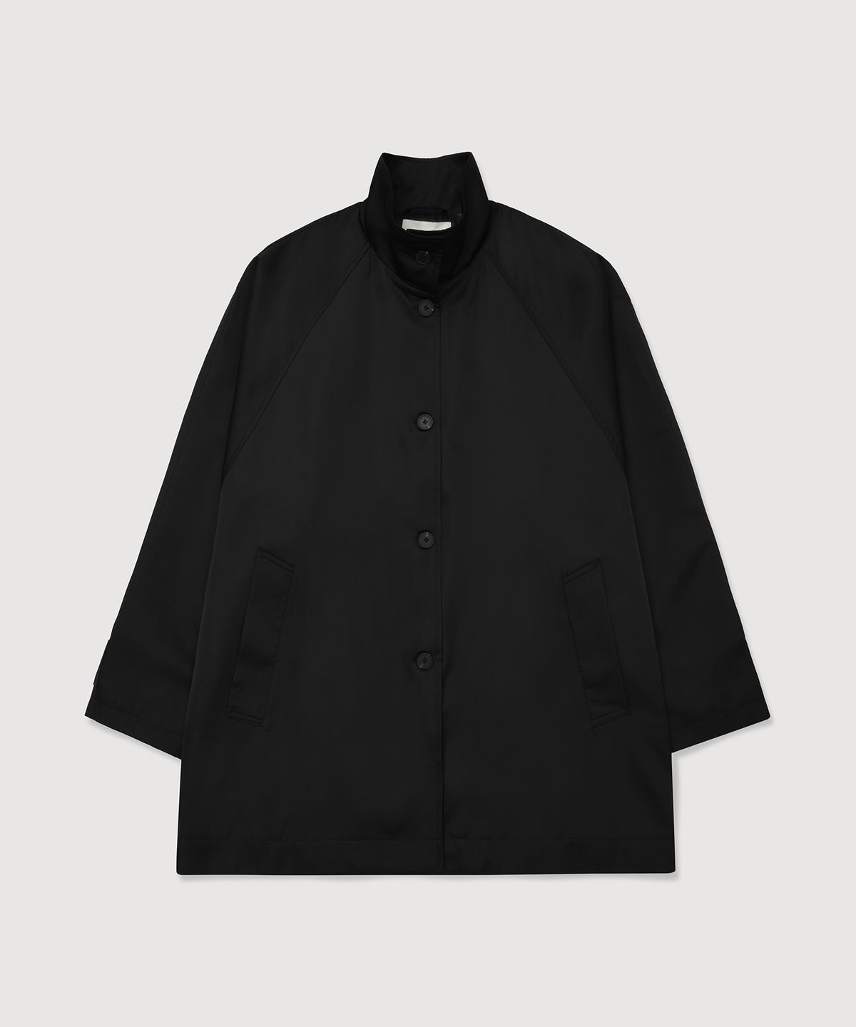세포세이(SE FOR SEG) SILK-BLEND SHEEN TRENCH COAT (BLACK)