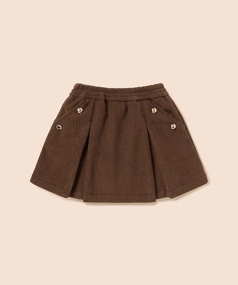인조 밍크 본딩 코듀로이 스커트  브라운 (BI6X27G01D)