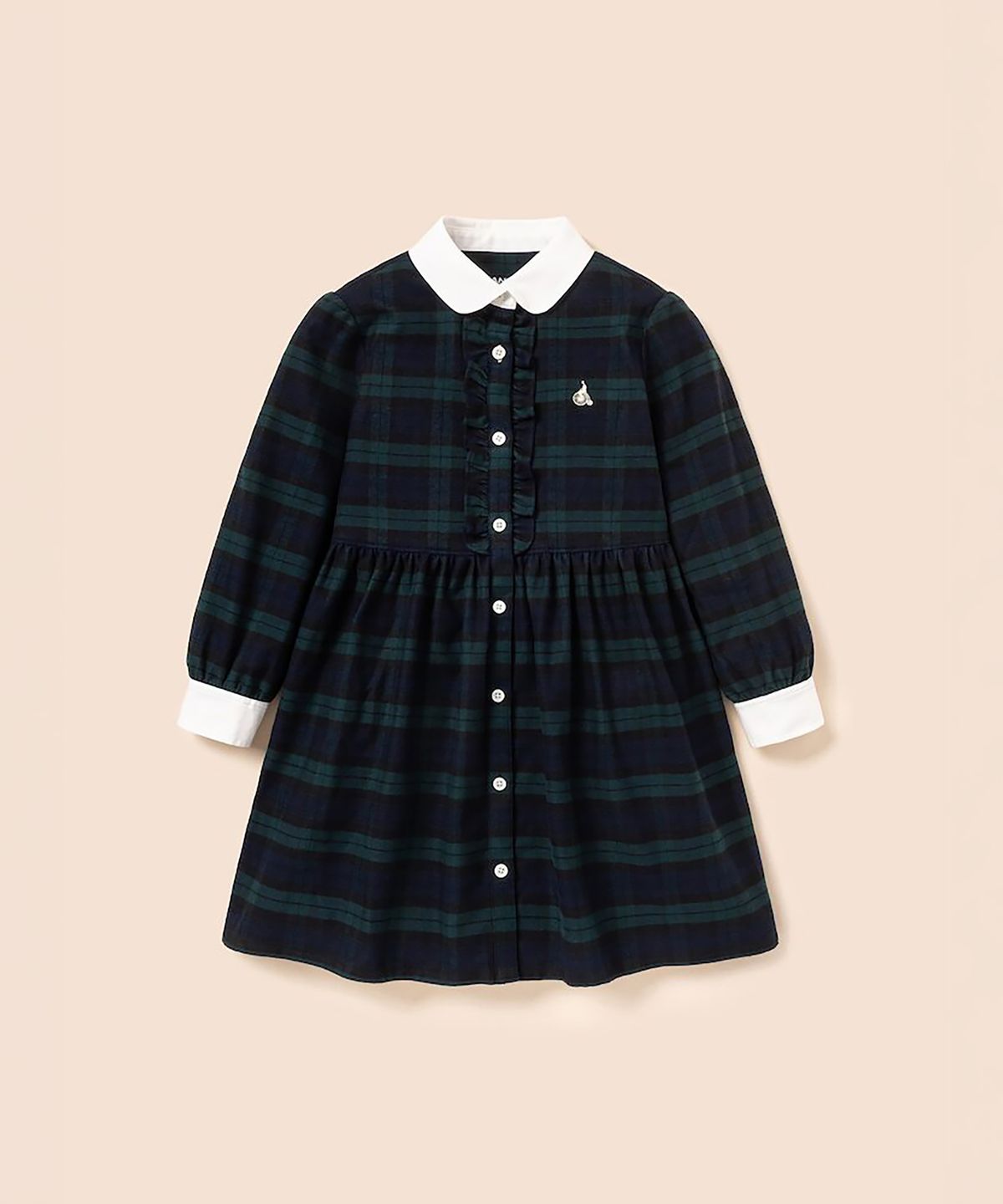 빈폴 키즈(BEANPOLE KIDS) 클래식 기모 블랙워치 체크 원피스  그린 (BI6X71G01M)