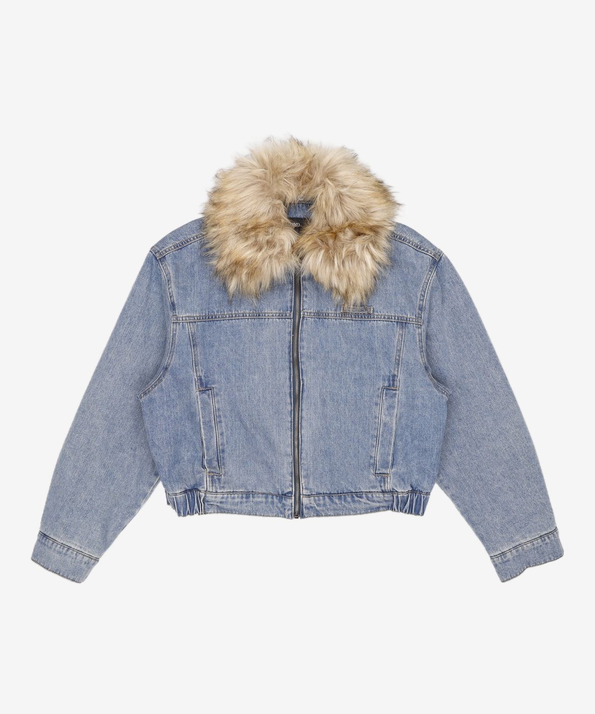 미쏘(MIXXO) 페이크 퍼 카라 데님 자켓_MIWJEG211J S