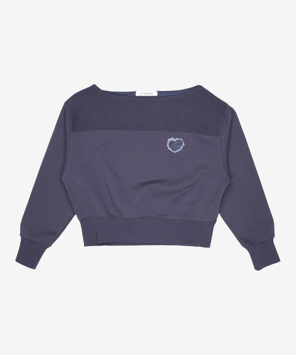 시티브리즈(CITYBREEZE) 보트넥 하트 리즈 스웨트 셔츠_2COLORS FREE
