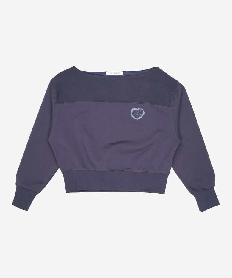 보트넥 하트 리즈 스웨트 셔츠_2COLORS FREE