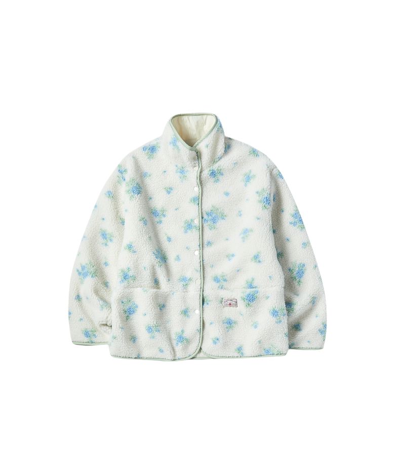 W PASTEL FLOWER FLEECE JUMPER [SKYBLUE]