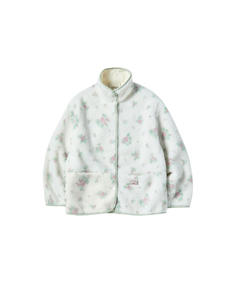 W PASTEL FLOWER FLEECE JUMPER [PINK]