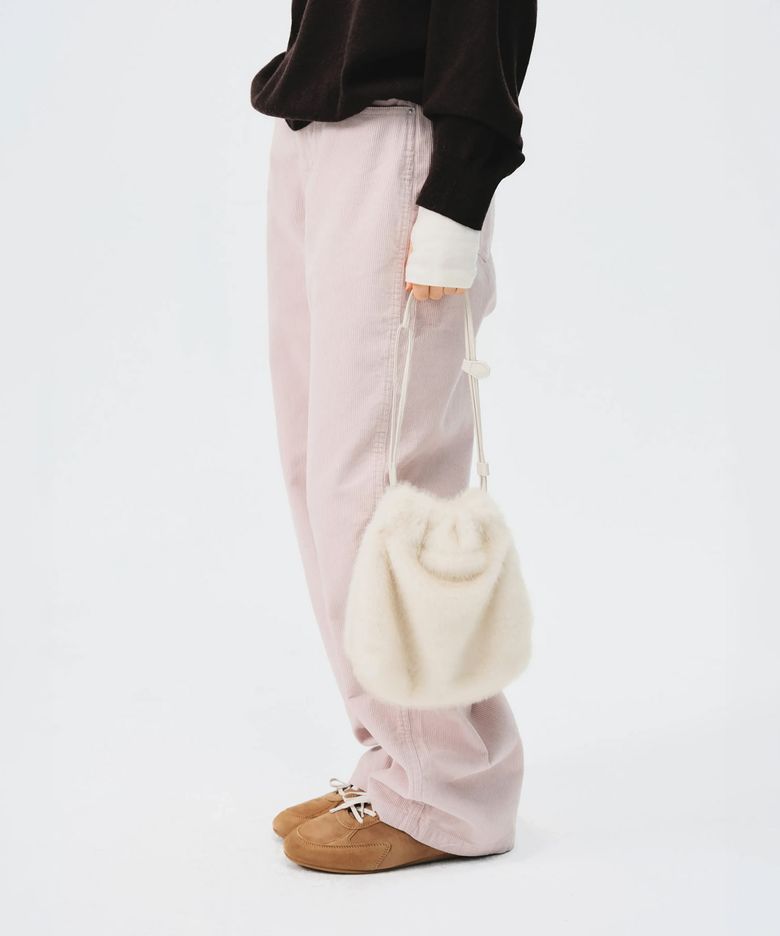 퍼 드로우 스트링 백_아이보리 / FUR DRAW STRING BAG_IVORY
