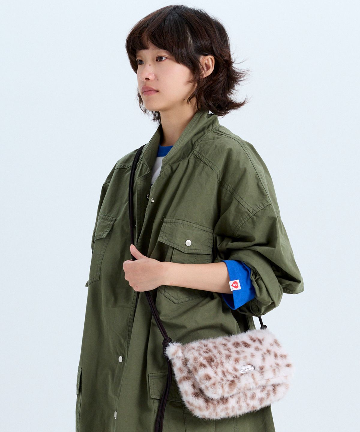 마크니(MACNI) POPO LEOPARD STRING CROSS BAG SOFT PINK