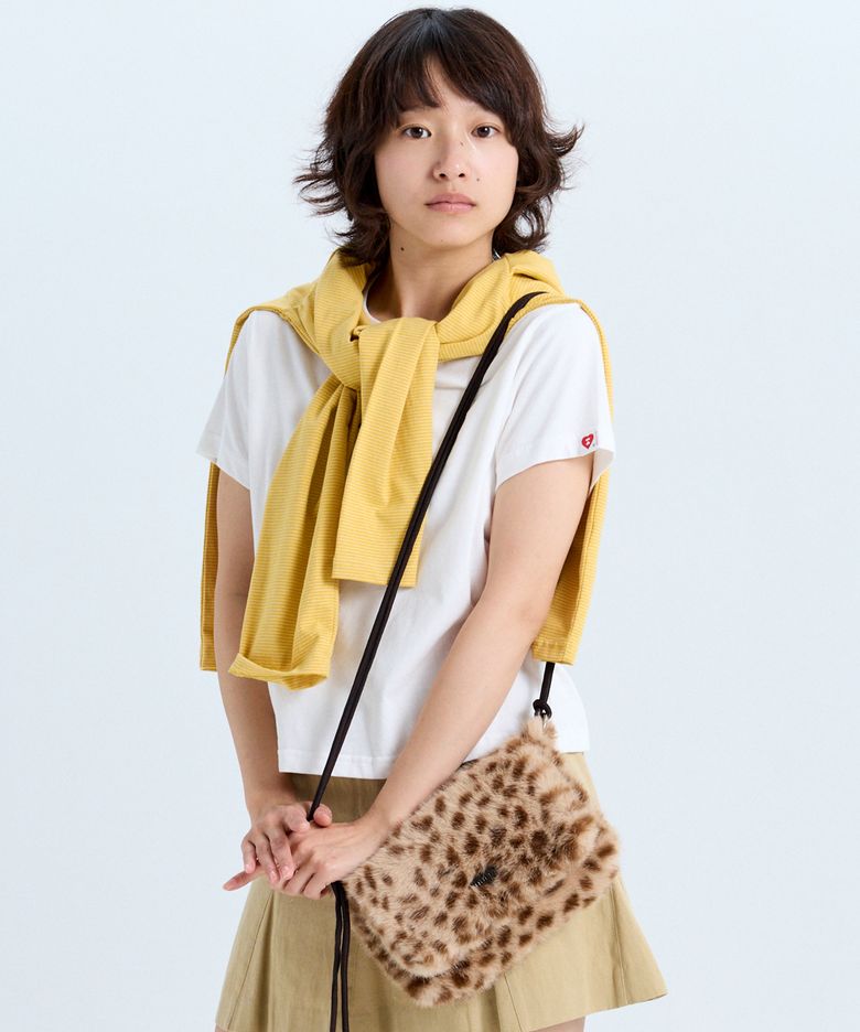 POPO LEOPARD STRING CROSS BAG CAMEL