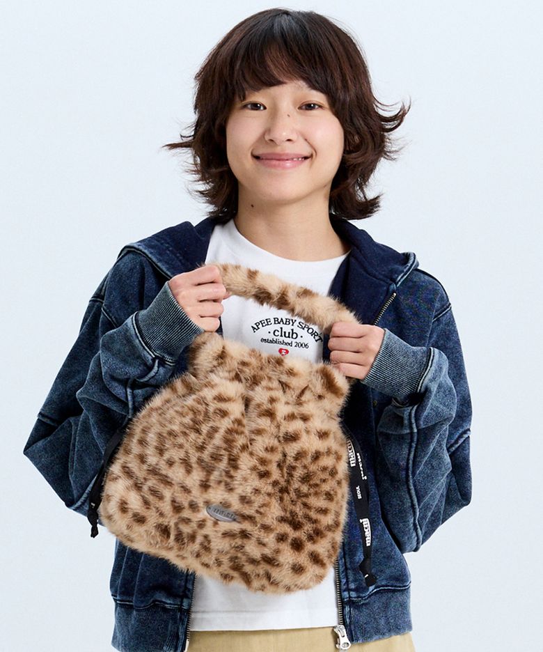 POPO LEOPARD STRING POUCH BAG CAMEL