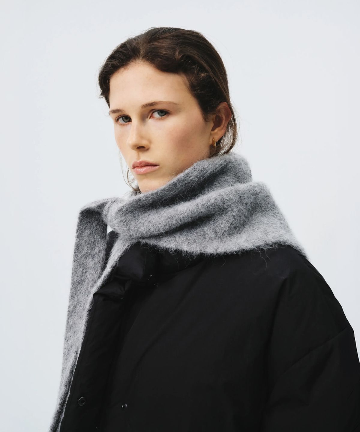 룩캐스트(LOOKAST) 알파카 레이어드 니트 스카프 / ALPACA LAYERED KNIT SCARF_4colors