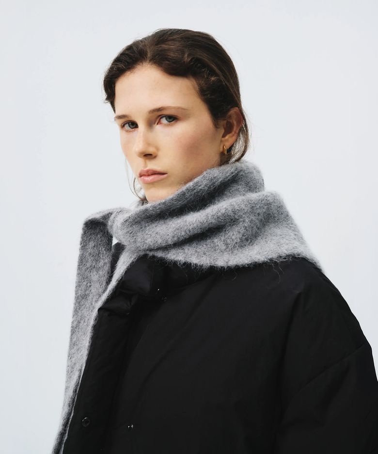 알파카 레이어드 니트 스카프 / ALPACA LAYERED KNIT SCARF_4colors