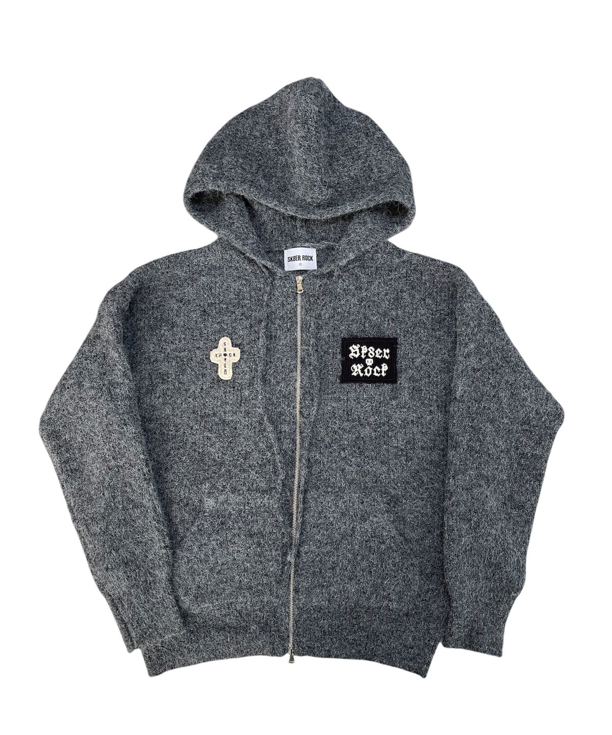 스케이터락(SK8ER ROCK) Fuzzy Patch Kint Zip Hoodie (Gray)