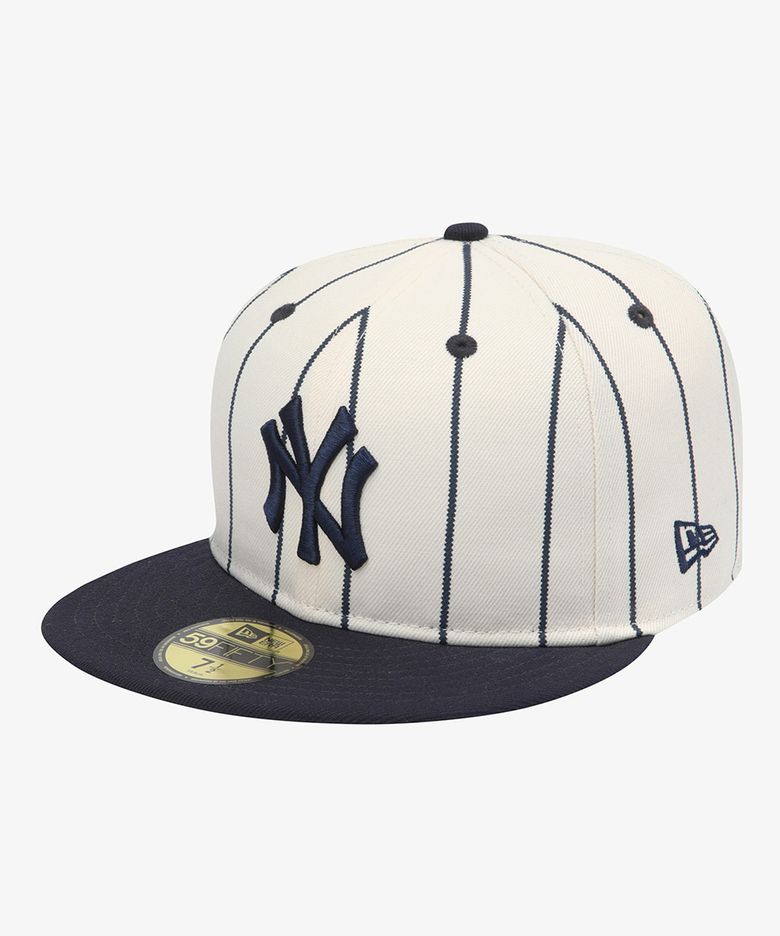 MLB 뉴욕 양키스 핀스트라이프 소프트 버크람 피티드캡 와인코르크/네이비 15449437