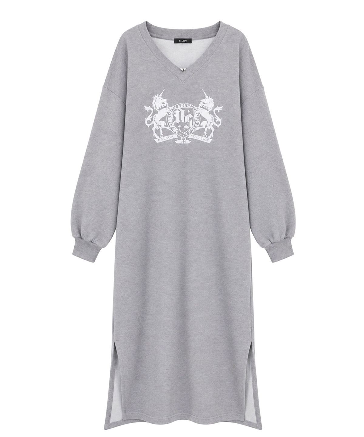 달솜(DALSOM) Back Slit V-Neck Dress [ gr ]