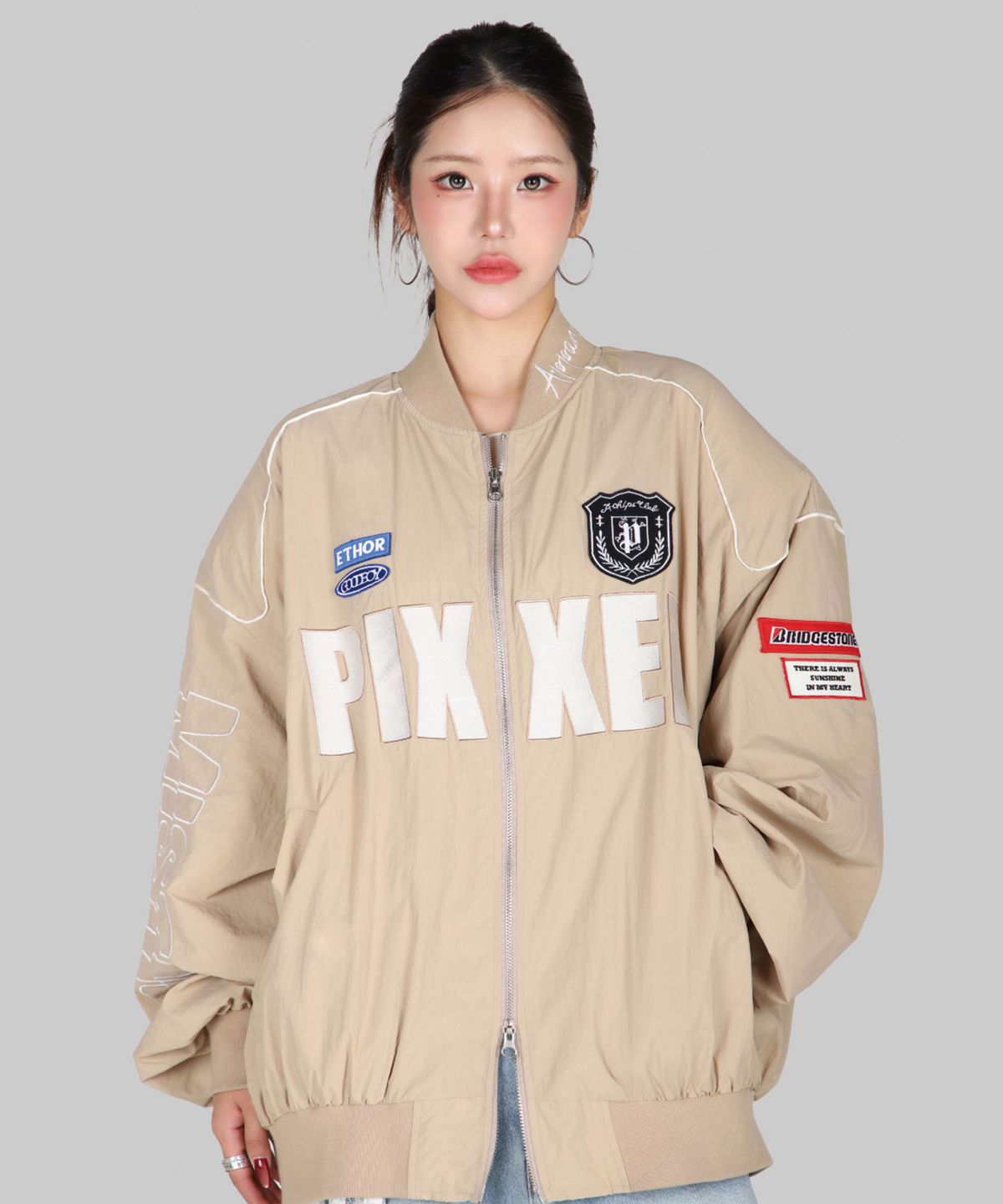 달솜(DALSOM) Racing bomber [ beige ]