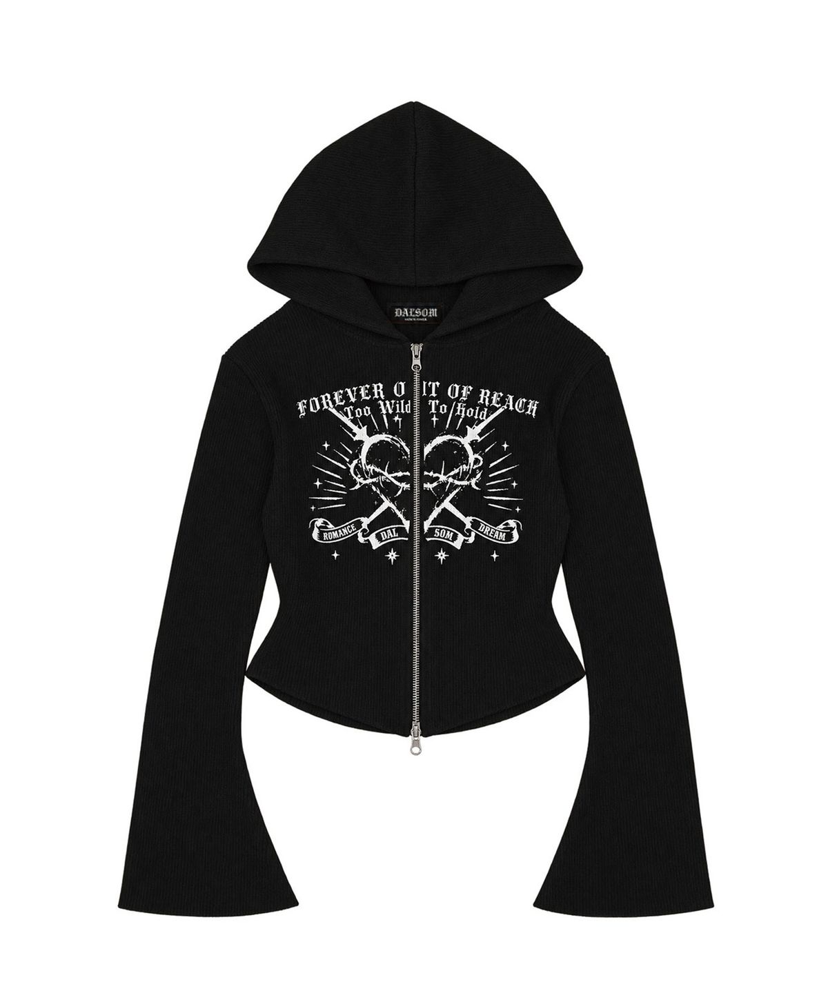 달솜(DALSOM) Ribbed Heart Zip-Up [ bk ]