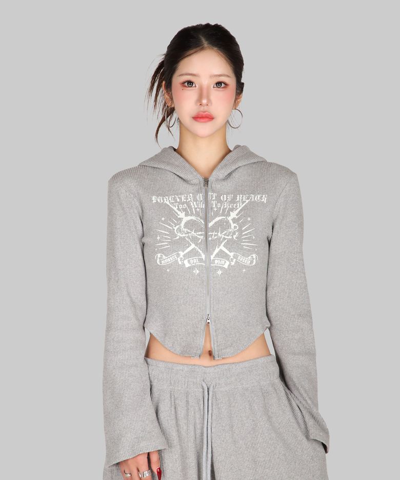 Ribbed Heart Zip-Up [ gr ]