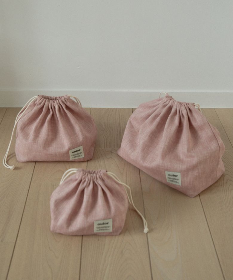[기프트박스]ouior chubby string pouch_herringbone pink