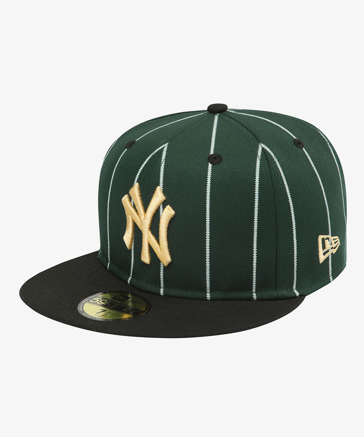 뉴에라(NEW ERA) MLB 뉴욕 양키스 핀스트라이프 소프트 버크람 피티드캡 다크그린/블랙 15449438