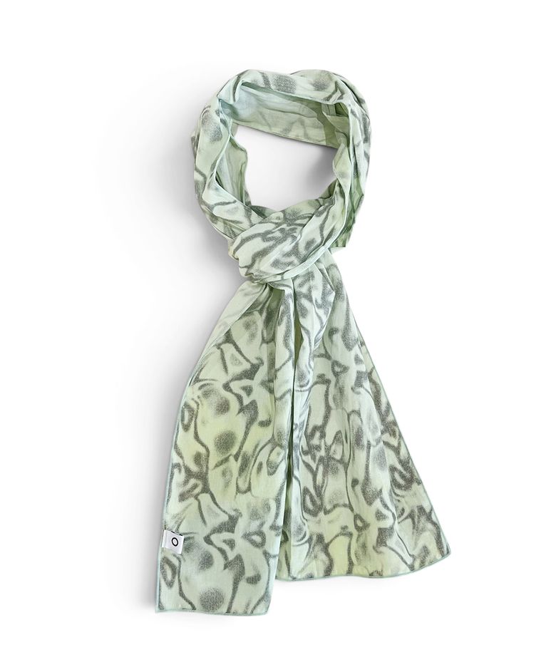 O Logo Dyed Marble Scarf / Mint