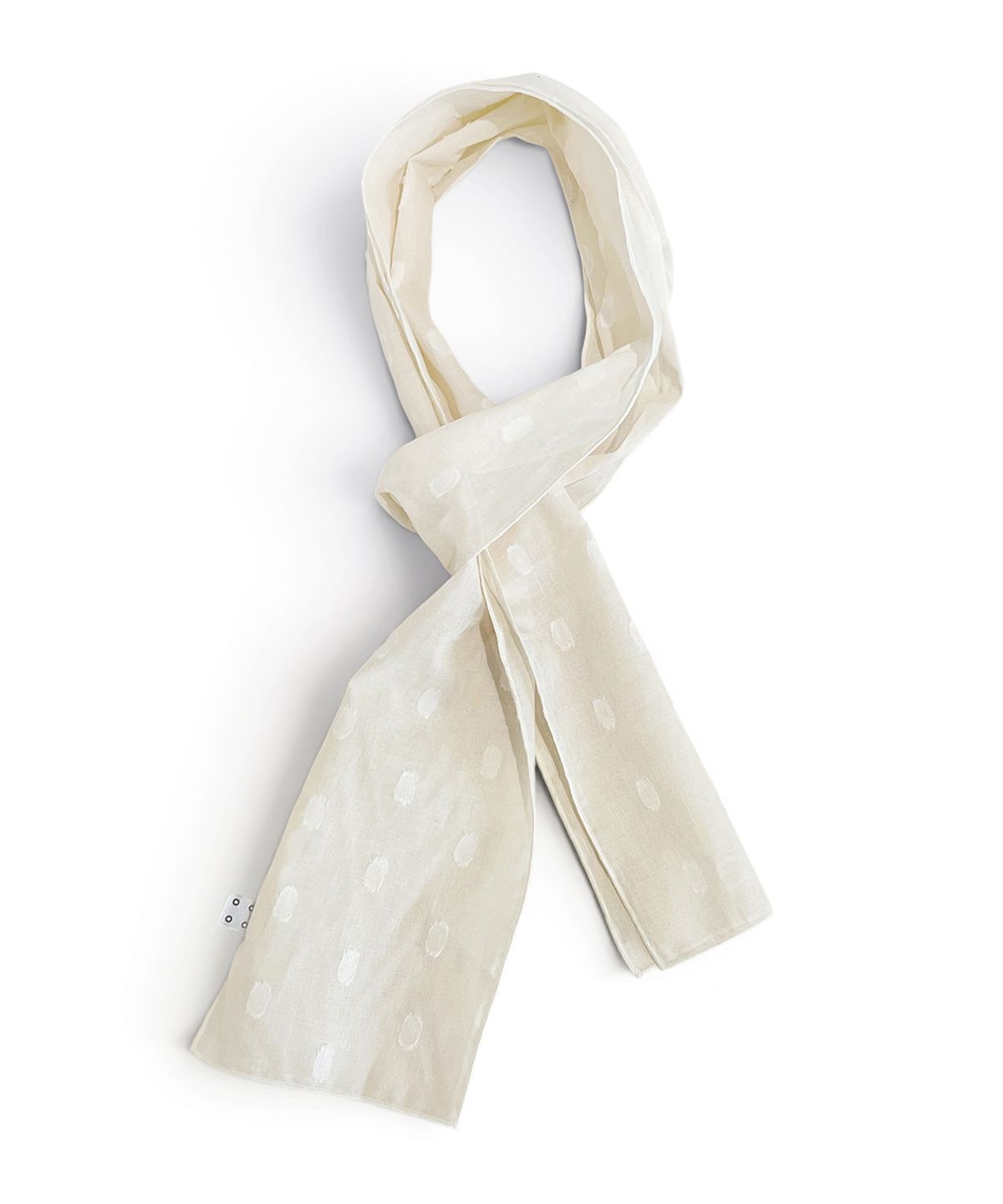 노우트(NOUGHT) O Logo Pebble Dot Scarf / White